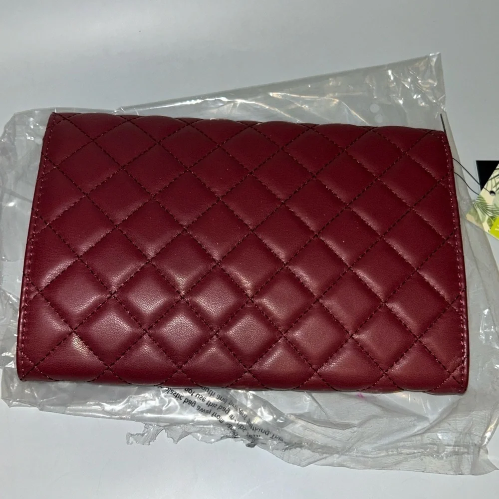 NWT Badgley Mischka crossbody diamond quilted envelope clutch - Picture 2 of 9
